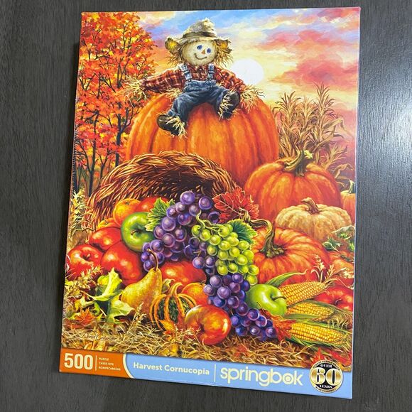 SPRINGBOK Harvest Cornucopia Fall Autumn 500 Pieces Jigsaw Puzzle - Picture 1 of 1